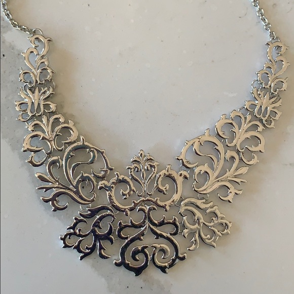 Silver unique statement necklace - Picture 3 of 4